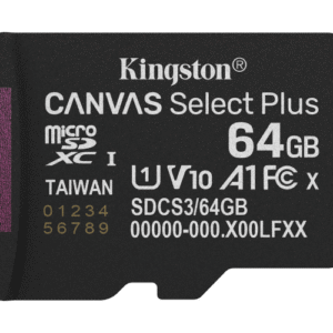 Card de Memorie MicroSDXC Kingston64GBCanvas Select PlusFara Adaptor