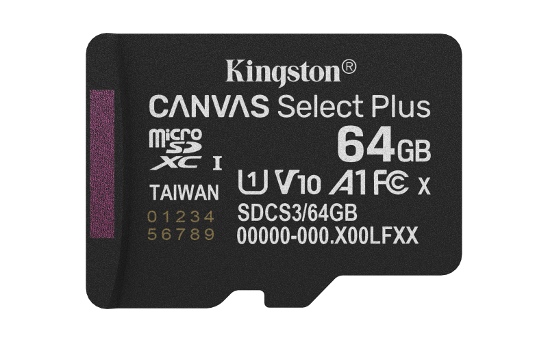Card de Memorie MicroSDXC Kingston64GBCanvas Select PlusFara Adaptor