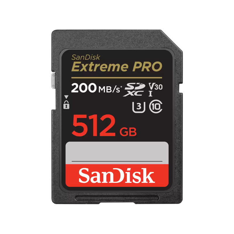 SanDisk Extreme PRO. Capacity: 512 GB, Flash card type: SDXC,