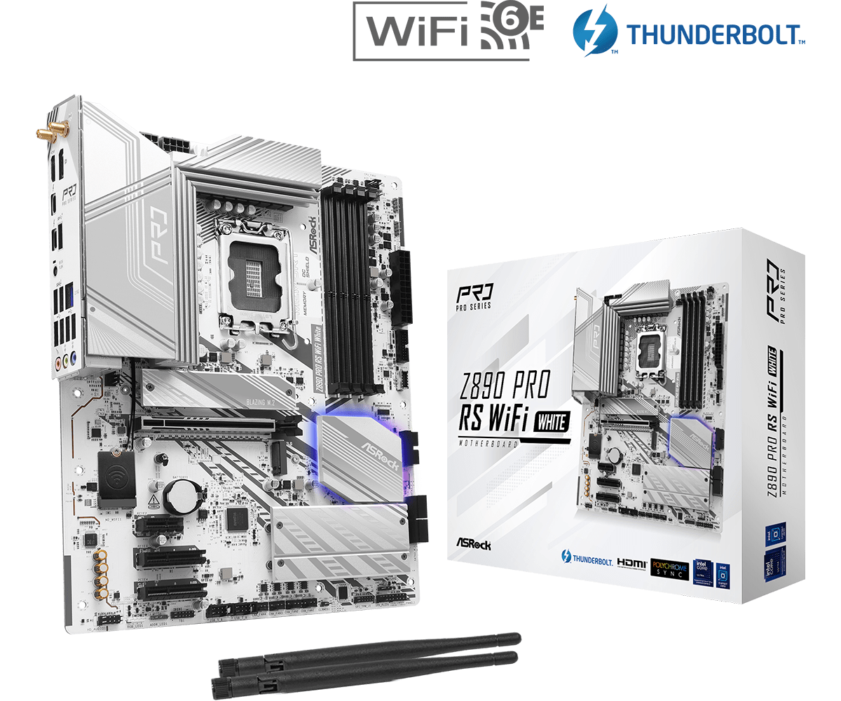 Placa de bază ASRock Z890 PRO RS WIFI WHITE LGA1851