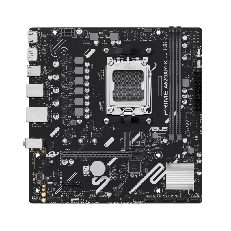ASUS PRIME A620AM-K. Processor manufacturer: AMD, Processor socket: Socket AM5,