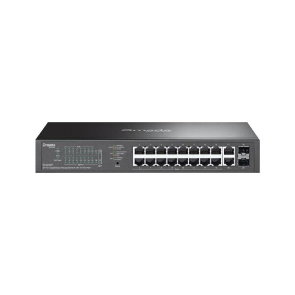 Omada 20-Port Switch ES220GP, • 16× 10/100/1000 Mbps PoE+ RJ45