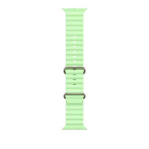Apple Watch 49mm Neon Green Ocean Band - Natural Titanium Finish