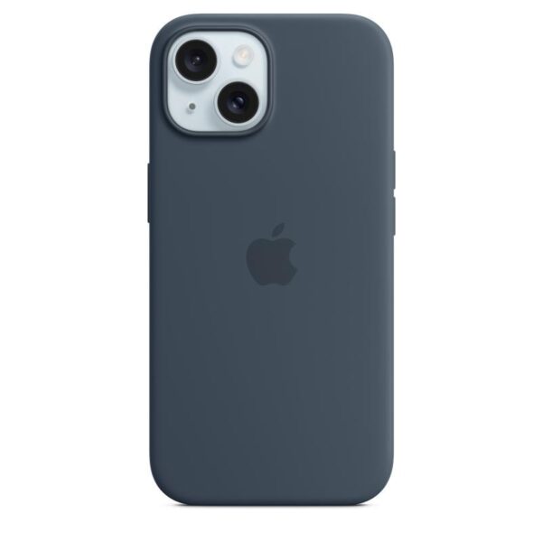 iPhone 15 Silicone Case with MagSafe – Storm Blue