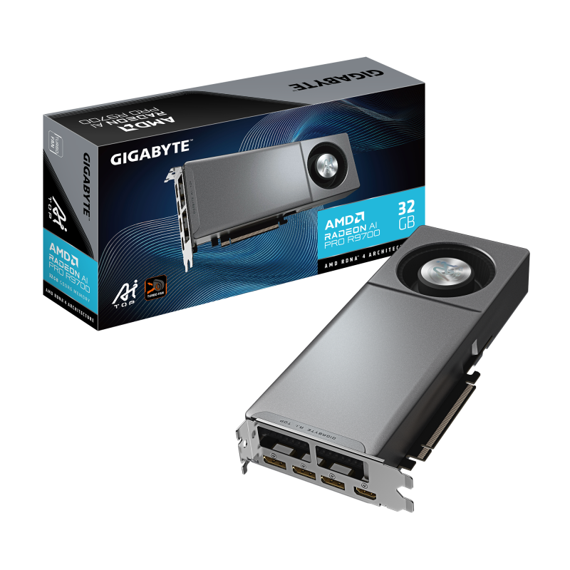 Placa Video GIGABYTE RADEON AI PRO R9700 AI TOP 32GB