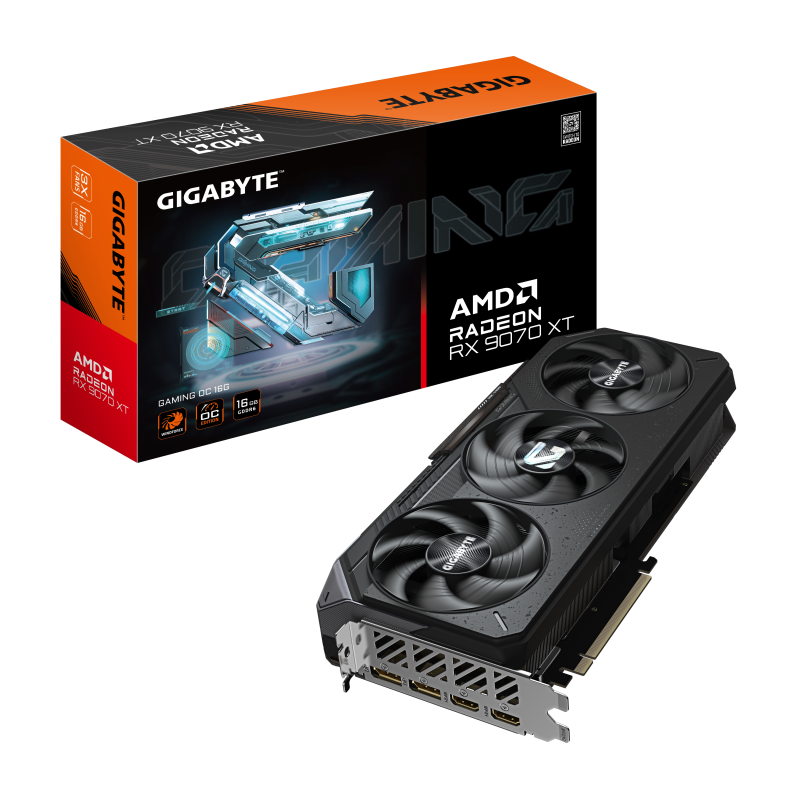 Placă video GIGABYTE GV-R9070XTGAMING OC-16GD, GPU AMD RDNA 4, 16