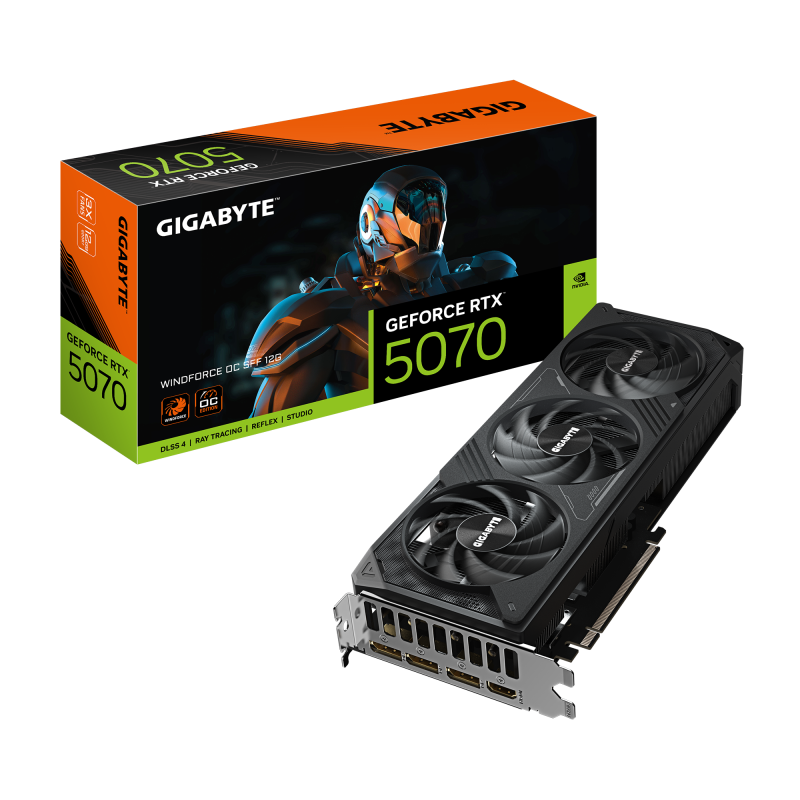 Placa Video GIGABYTE GEFORCE RTX 5070 WINDFORCE OC SFF 12GB