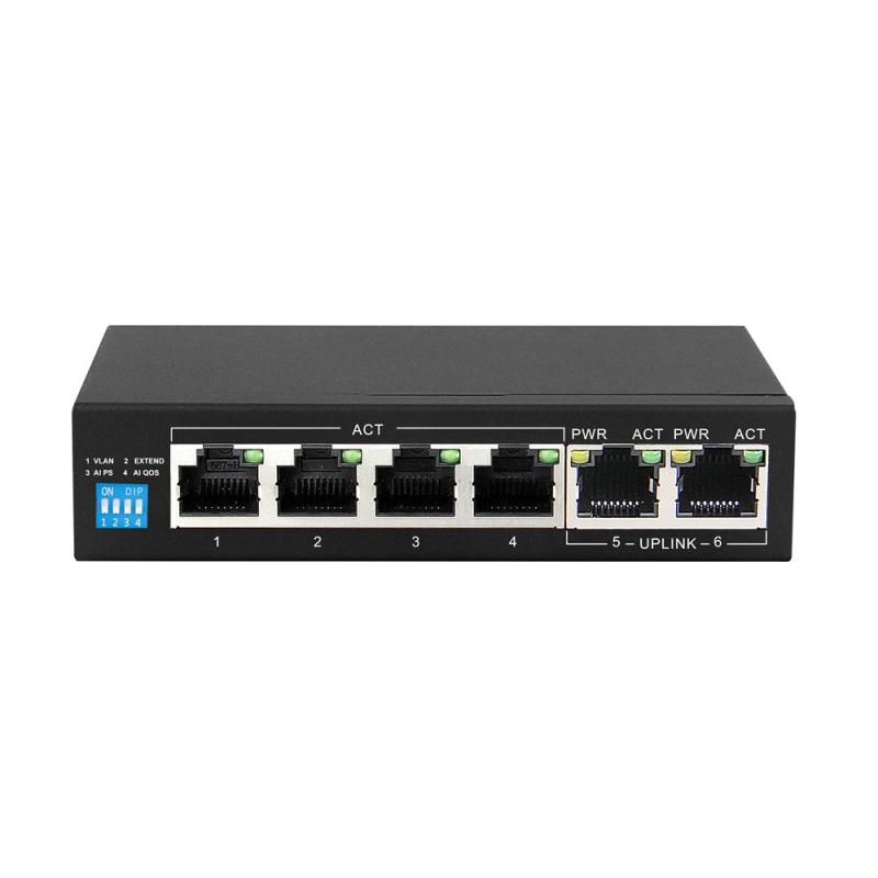 Extralink KRIOS PoE Switch 4x Gigabit PoE/PoE+ 2x