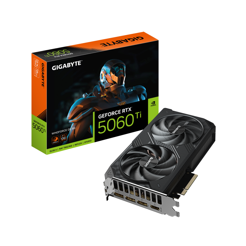 Placa Video GIGABYTE GEFORCE RTX 5060 TI WINDFORCE OC 8GB