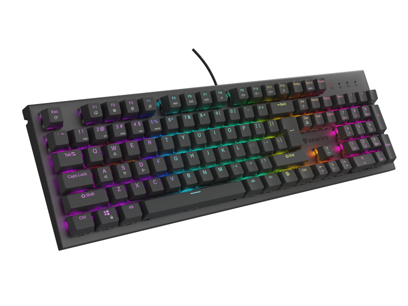 Tastatura gaming mecanica cu fir Genesis Thor 303, iluminare RGB,