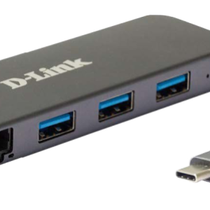 D-Link DUB-2334 5-in-1 USB-C Hub with Gigabit Ethernet and power