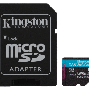 Card de Memorie MicroSDXC Kingston64GBCanvas GO PlusCu Adaptor