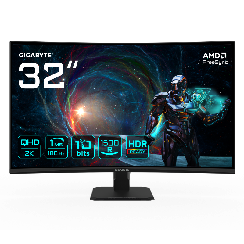 Gigabyte Monitor gaming 31.5" GS32QCA, Non-glare, Rezolutie: 2560 x 1440
