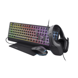 Kit Trust GXT 792 Quadrox 4-in-1, kitul contine: casti gaming,