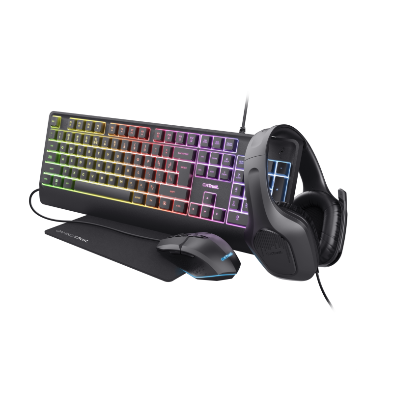 Kit Trust GXT 792 Quadrox 4-in-1, kitul contine: casti gaming,