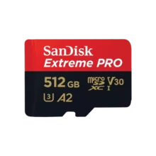 Sandisk Extreme Pro. Capacity: 512 GB, Flash Card Type: Microsdxc