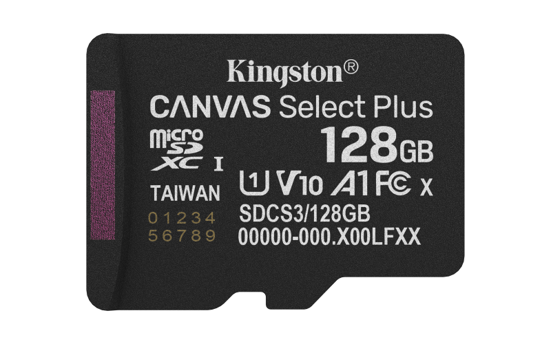 Card de Memorie MicroSDXC Kingston128GBCanvas Select PlusFara Adaptor