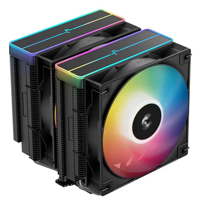 Cooler Procesor DEEPCOOL AG620 ARGB V2 NEGRU, marime heatsink 161x136x129mm,