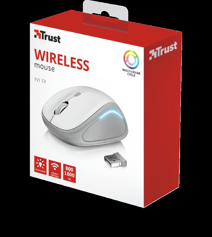 Mouse Trust Yvi FX, Wireless, alb - imagine 6
