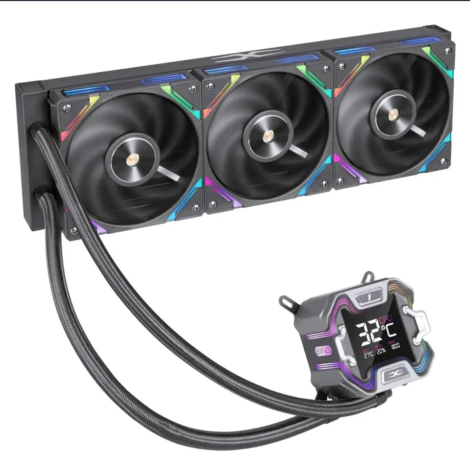 Cooler Procesor 1stPlayer X - Starship 360E - bk - compatibil AMD/Intel - negru - display de 2 - 4 inches
