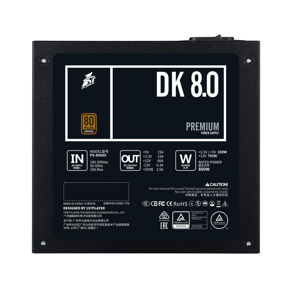 SURSA 1STPLAYER DK PREMIUM 800W 80 PLUS BRONZE - imagine 6