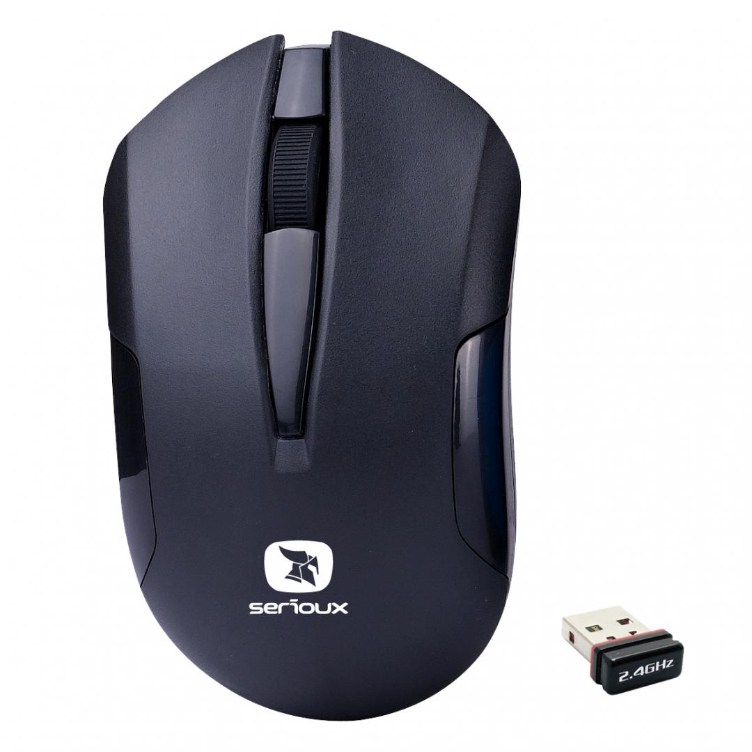Mouse Serioux wireless, Drago 300, 1000dpi, negru, baterie AA inclusa