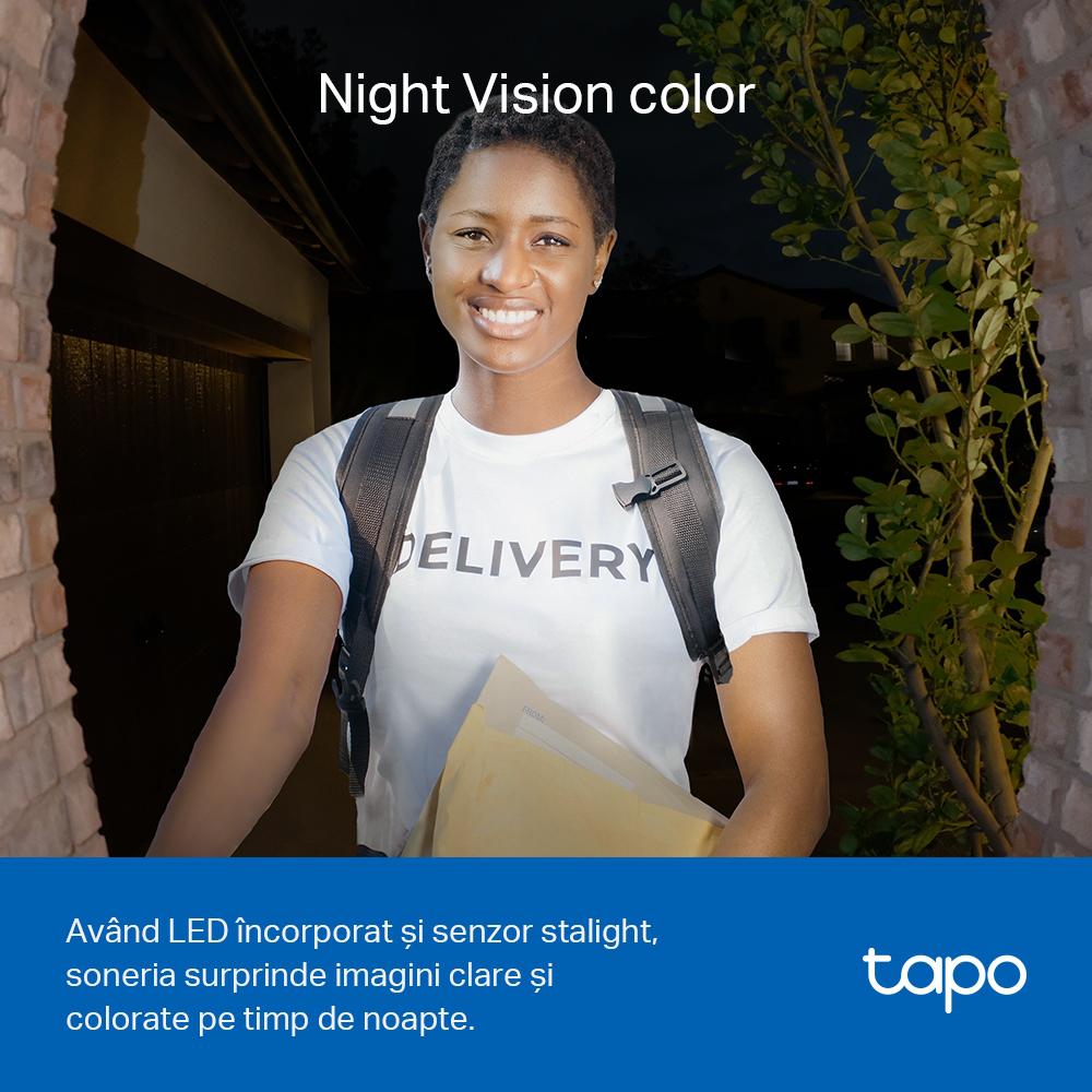 TP-Link Sonerie video smart TAPO D230S1, Senzor: 1/2.7“, Lentile F/NO: - imagine 7