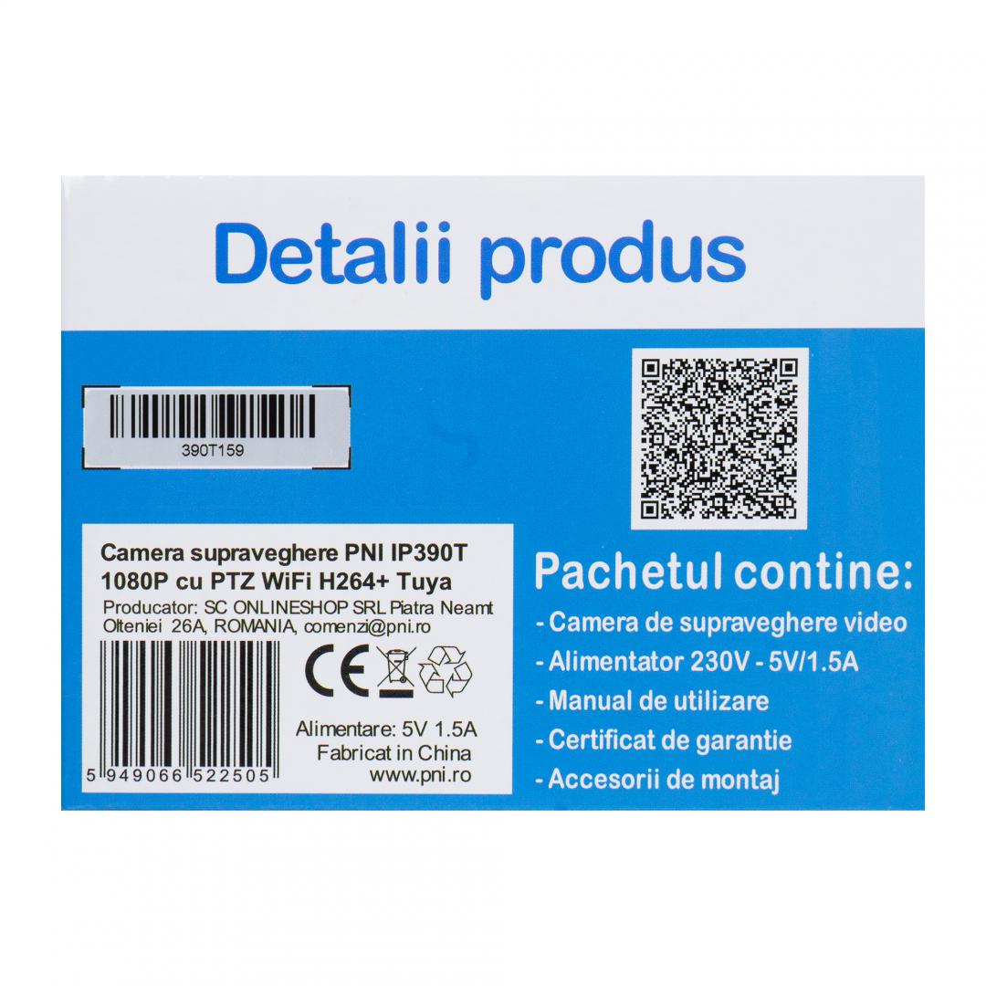 Camera supraveghere video PNI IP390T 1080P cu PTZ WiFi H264+ - imagine 10