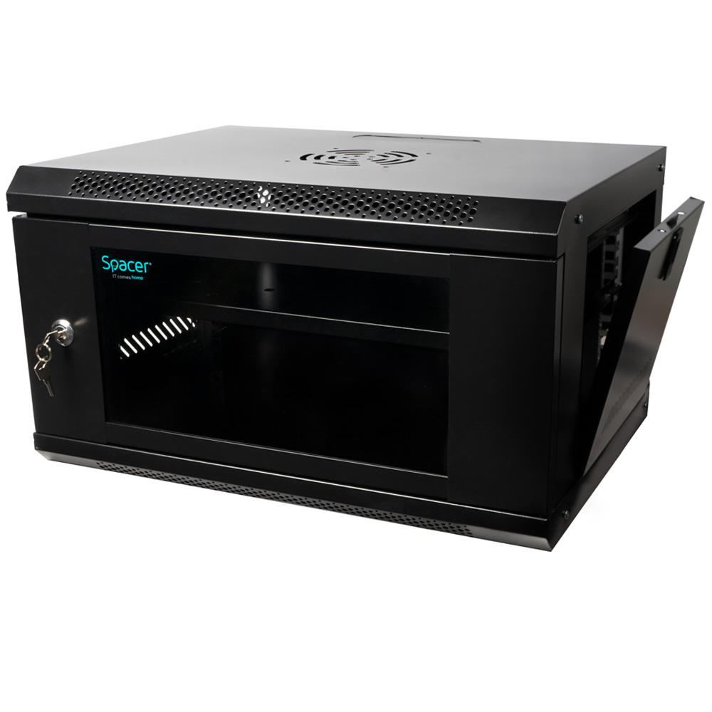 CABINET 19″ SPACER 6U 500x450mm, fixare pe perete, Flatpack (dezasamblat), - imagine 4