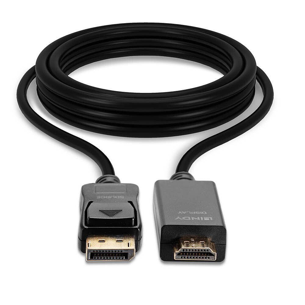 Cablu Lindy 1m DisplayPort la HDMI 4K30Hz, rezolutie maxima
