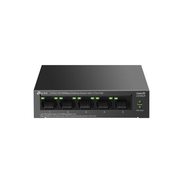 "5-Port 10/100 Mbps Desktop Switch with 4-Port PoE PORT: 4×