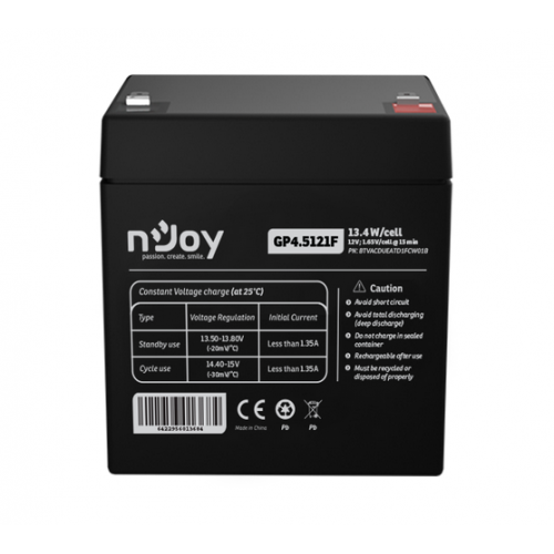 Acumulator nJoy GP4.5121F 12V Capacitate 14,95W/cell evaluat la 1.65V/cell @