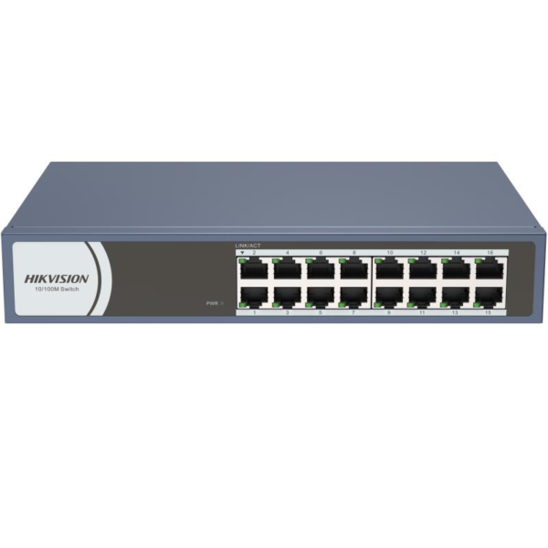 Switch Hikvision DS-3E0116R-O: 16 × 10/100 Mbps RJ45 Port,