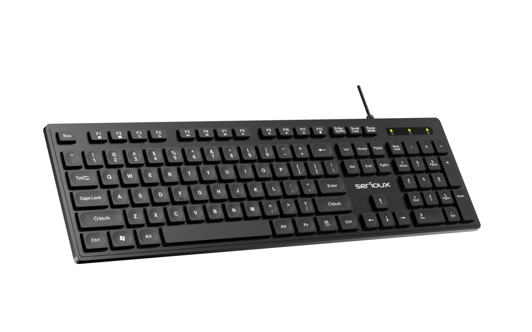 Tastatura Serioux cu fir, interfata USB, 104 taste, material ABS, - imagine 5