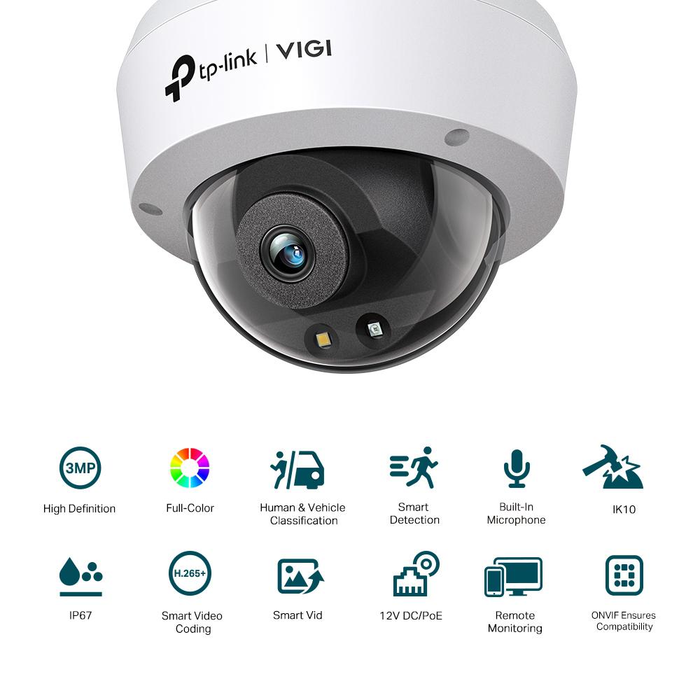 Camera IP Dome TP-Link VIGI C230(4MM), 3MP, Lentila 4mm, IR+WL - imagine 3