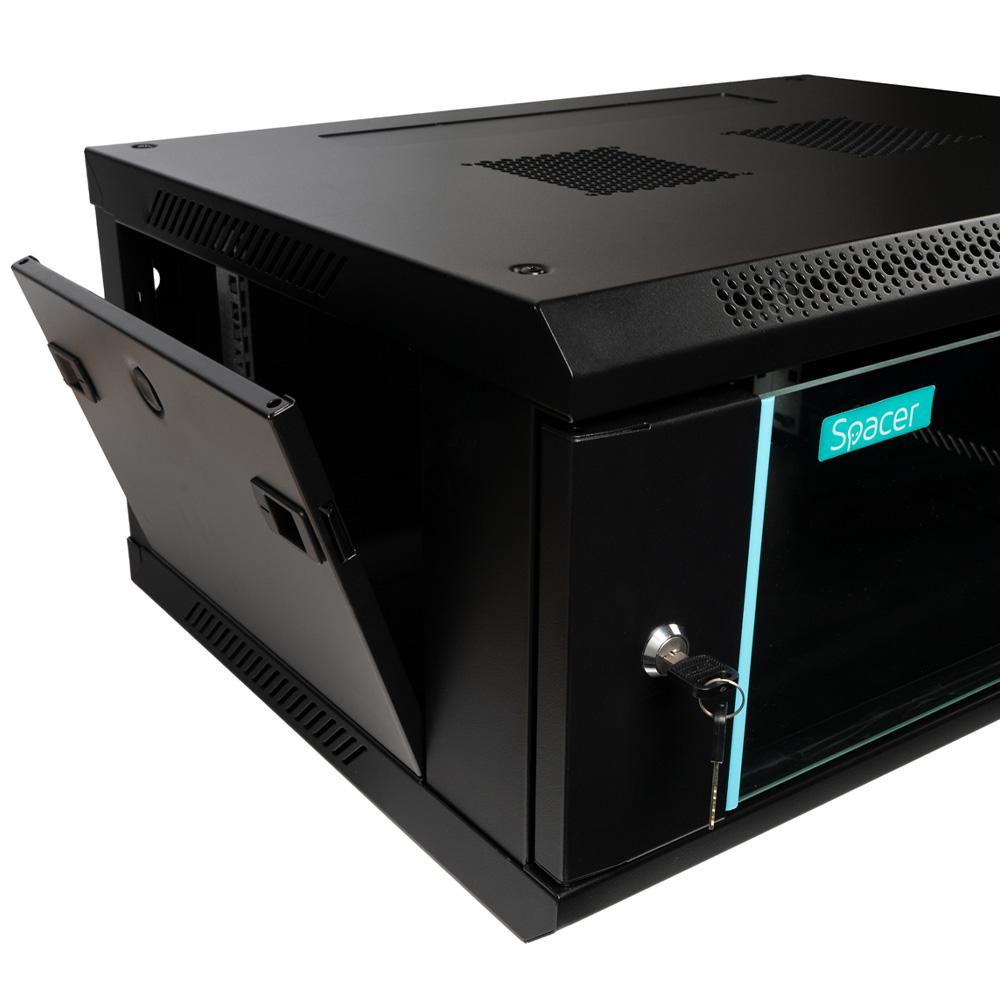 CABINET 19″ SPACER 4U 600x450mm, fixare pe perete, Flatpack (dezasamblat), - imagine 5