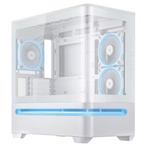 Carcasa ASUS AP202 Small Tower ARGB ALB, Tempered Glass, Sloturi