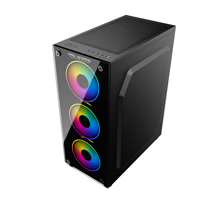 Carcasa PRO GAMING ELEMENT Mid Tower ARGB Negru - imagine 6