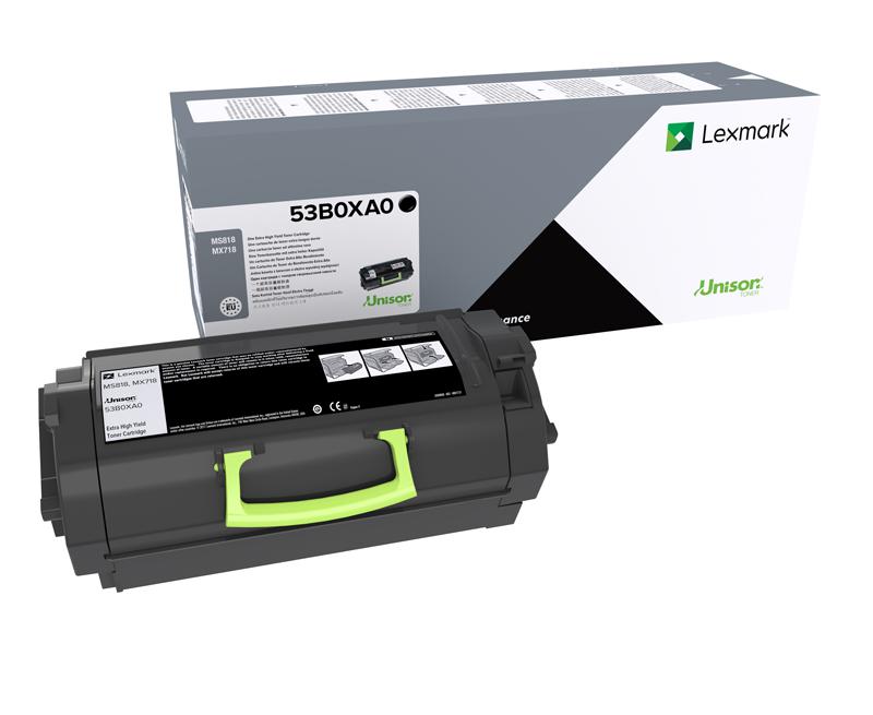 Toner Lexmark 53B0XA0, black, High Yeld 45 k, CompatibilitateMX718de, MS818dn.