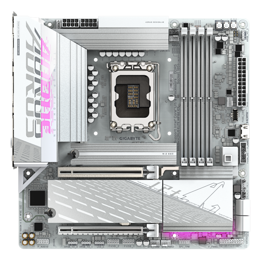 Placa de bază Gigabyte B860M AORUS ELITE WIFI6E ICE LGA1851 - imagine 3