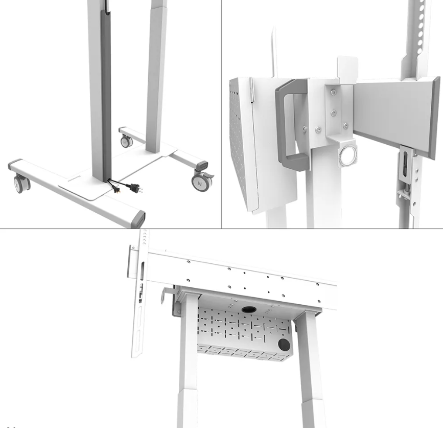 Stand mobil motorizat Neomounts by Newstar, 37"-100", 110 kg, VESA 800x600, alb - imagine 6