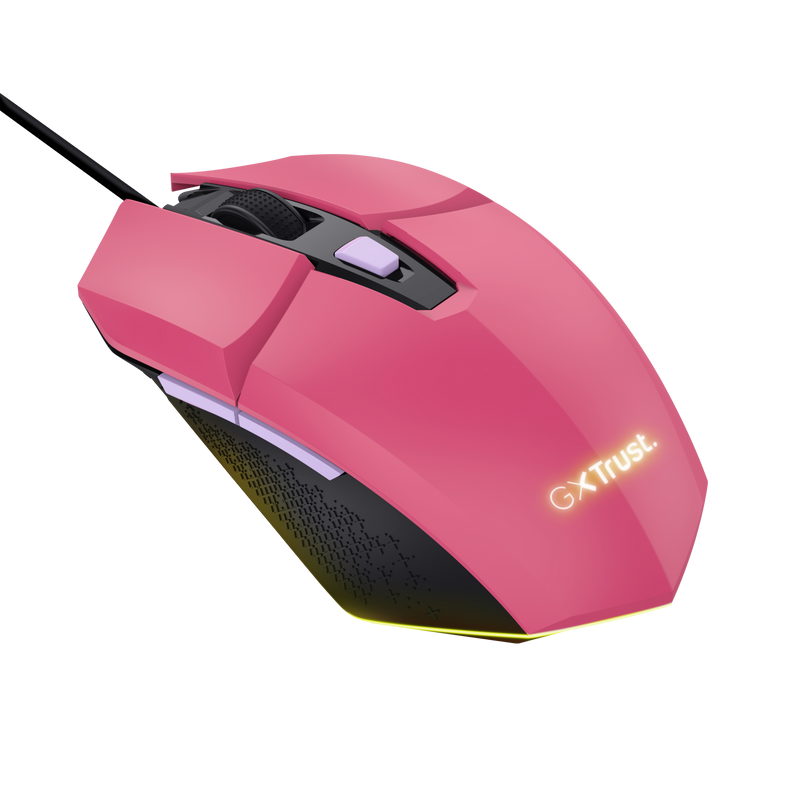 Mouse Trust GXT110W Felox cu fir, 6400 DPI, roz - imagine 5