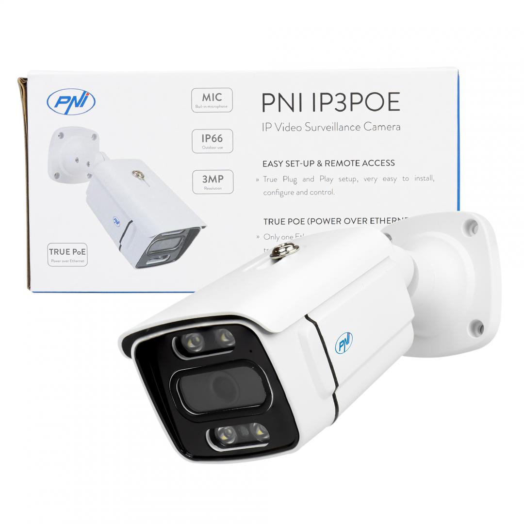 Camera supraveghere video PNI IP3POE cu IP, 3MP, de exterior