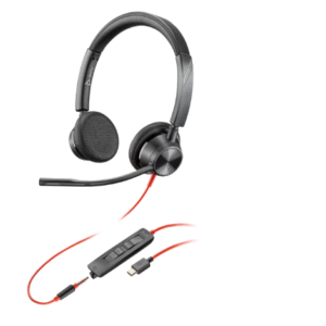 Poly Blackwire 3325 Stereo USB-C Headset +3.5mm Plug +USB-C/A Adapter