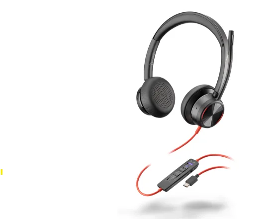 Poly Blackwire 8225 Stereo Microsoft Teams Certified USB-C Headset +USB-C/A