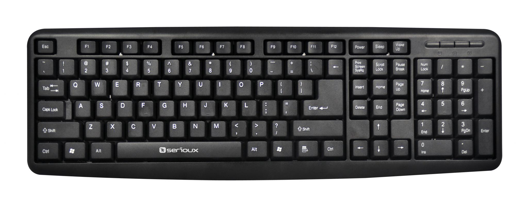 Tastatura Serioux 9400USB, cu fir, US layout, neagra, 104 taste, - imagine 3