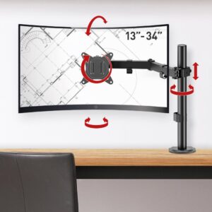 Suport monitor Barkan M121T full motion, pentru monitoare de 13"-34",