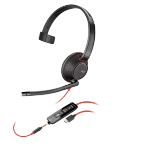 Poly Blackwire 5210 Monaural USB-C Headset +3.5mm Plug +USB-C/A Adapter