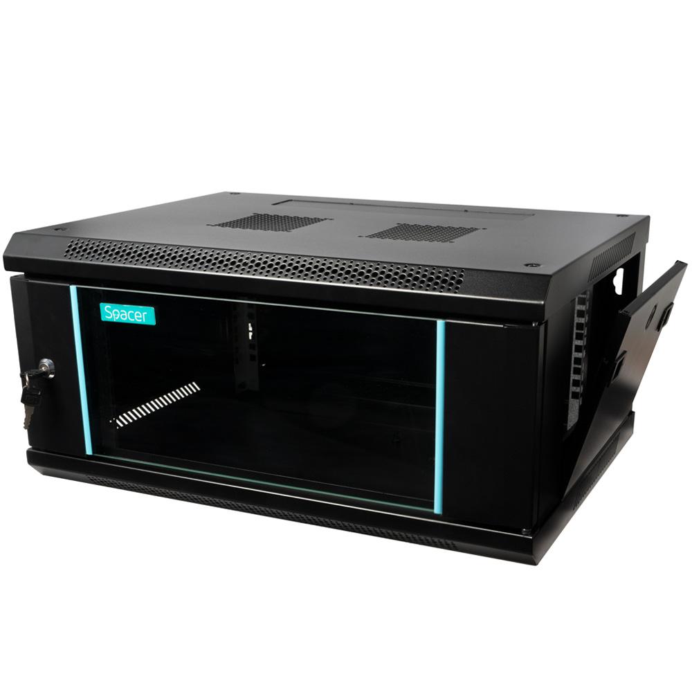 CABINET 19″ SPACER 4U 600x450mm, fixare pe perete, Flatpack (dezasamblat), - imagine 4