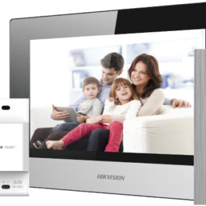 Kit videointercom IP Hikvision DS-KIS702/S, contine: DS-KD8003- IME2/Surface ×1, DS-KH6320-WTE2